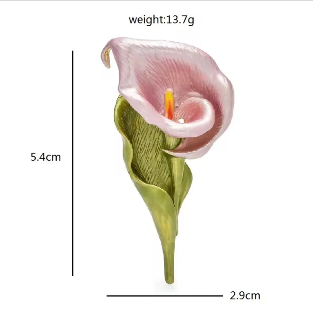 Calla Lily Blue Gold Brooch